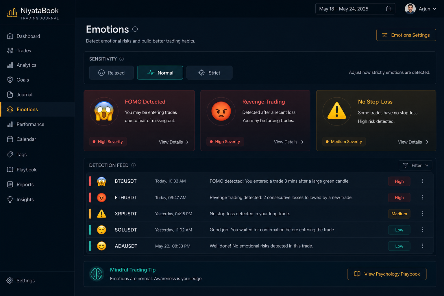 NiyataBook emotions detection feed